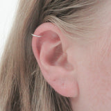 Sterling Silver 18 Gauge Hammered Cartilage Hoop Earring