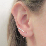 Sterling Silver Petite Ear Climber Earrings