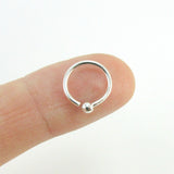 Pure Silver 18 Gauge Ball End Nose Ring