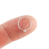 Thin and Delicate Pure Silver Ball End Nose Ring