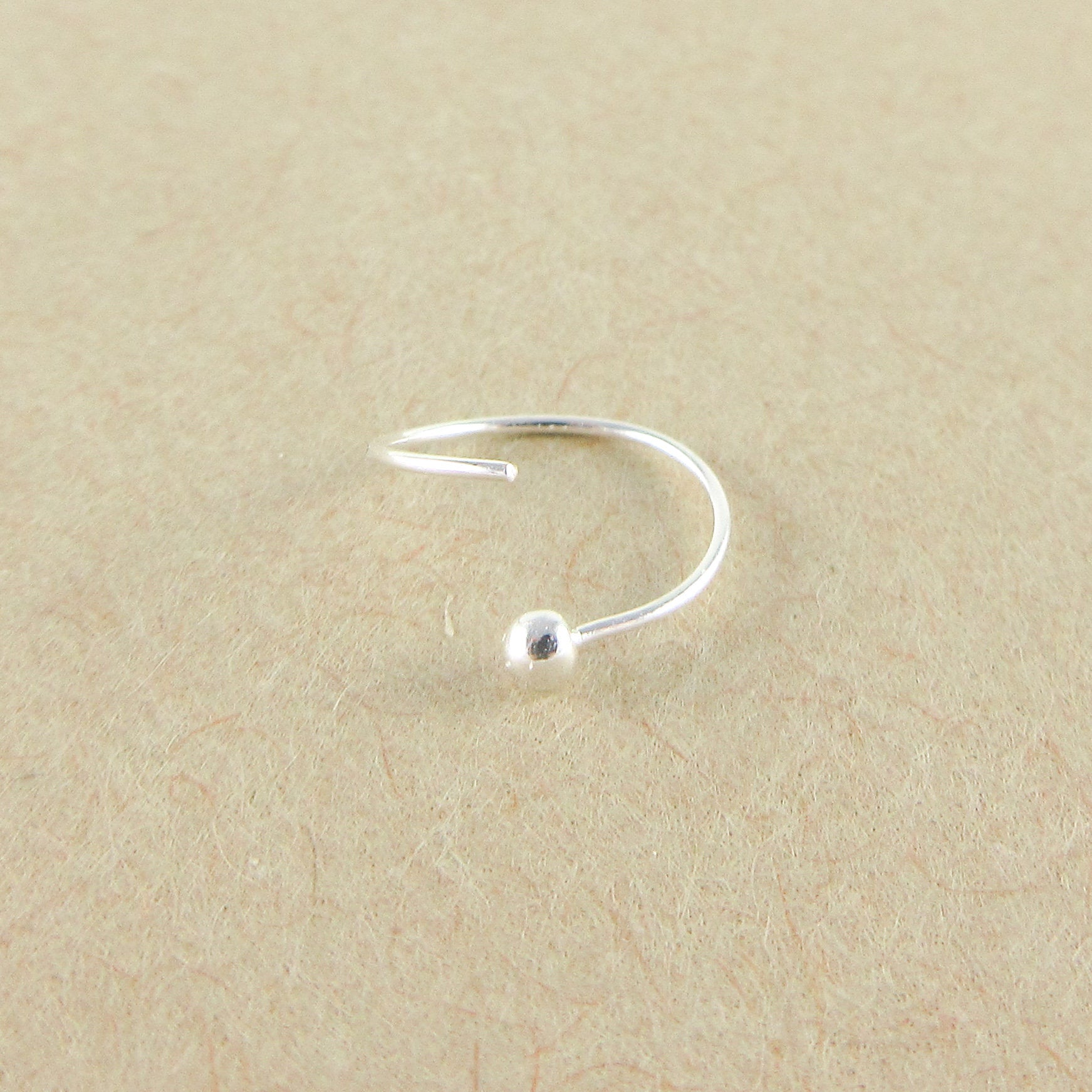 Surgical Steel Thin Small Silver Nose Ring Hoop 0.8mm Cartilage Piercing  Stud 2PCS | Wish