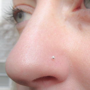 Thin Fine Silver Ball End Nose Stud