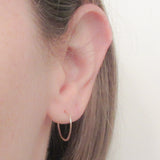 14K Rose Gold Fill Small Hammered Hoop Earrings