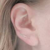 Sterling Silver Hammered Ear Climber Earrings