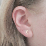 14K Gold Fill Crescent Moon Stud Earrings