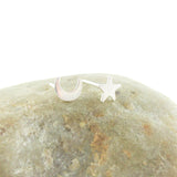 Set of Sterling Silver Star and Moon Stud Earrings
