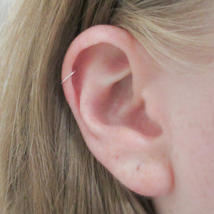 Thin Argentium Silver 24 Gauge Cartilage Hoop Earring