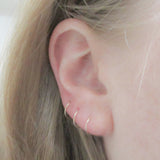 14K Gold Thin Cartilage Hoop Earring