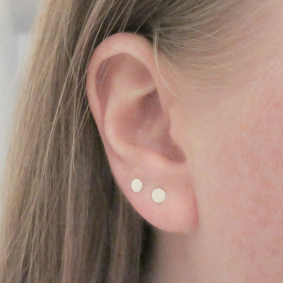 Tiny Sterling Silver Dot Stud Earrings