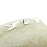 Set of Three Sterling Silver Lightning, Moon and Star Stud Earrings