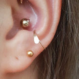 14K Gold Fill Hammered Cartilage Hoop Earring