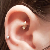 14K Gold Fill 18 Gauge Hammered Cartilage Hoop Earring