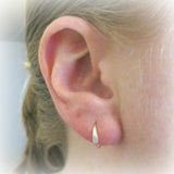 18 Gauge Hammered Argentium Silver Cartilage Hoop Earring
