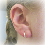 Hammered Sterling Silver 20 Gauge Cartilage Hoop Earring